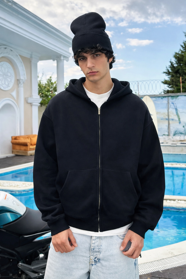 Zip-Up Hoodie Oversize Unisexe Premium